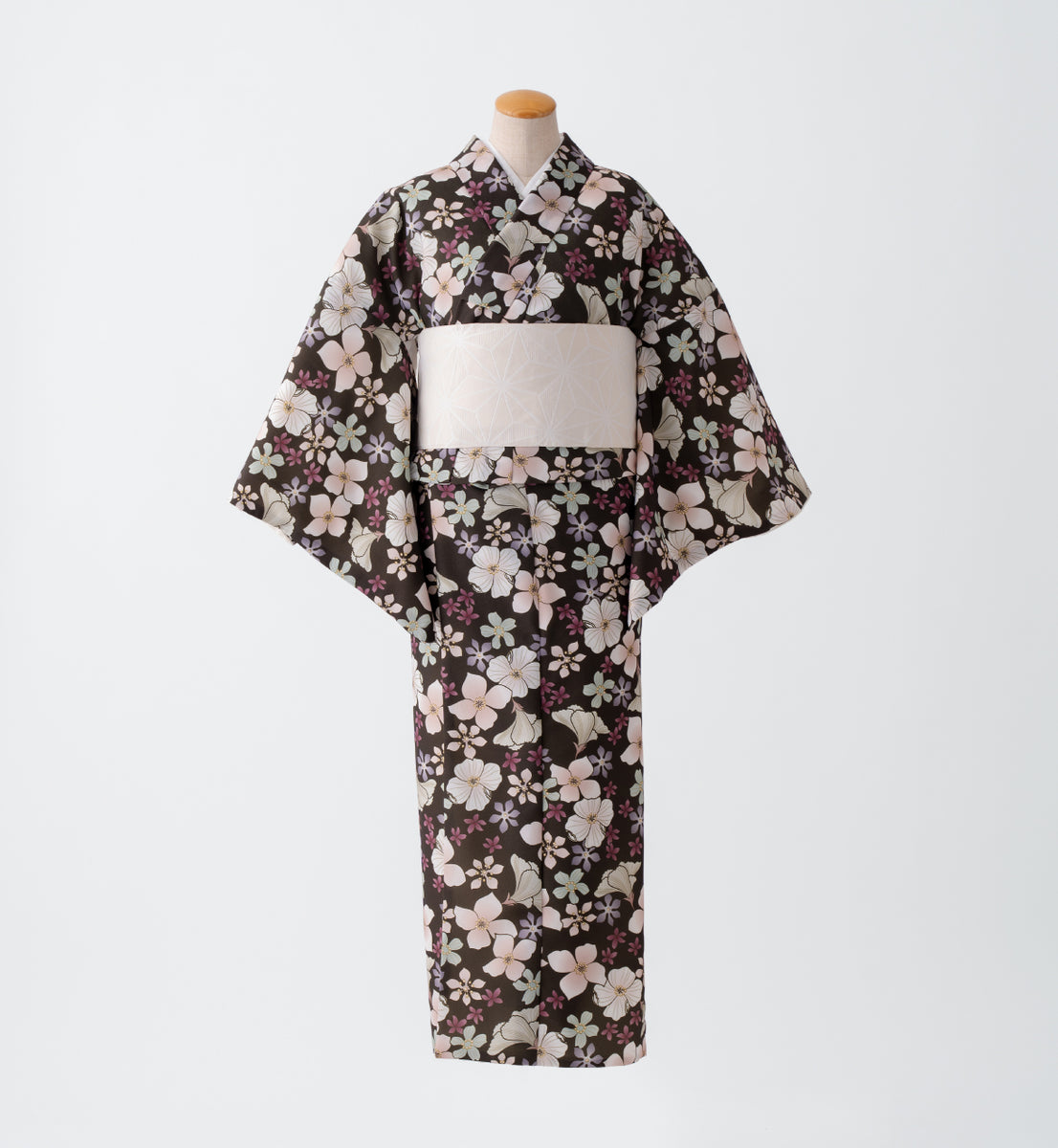 【Mu】アンティークフラワー着物 アンティークフラワー（ダークブラウン／F size） – KYOTO CHITARU