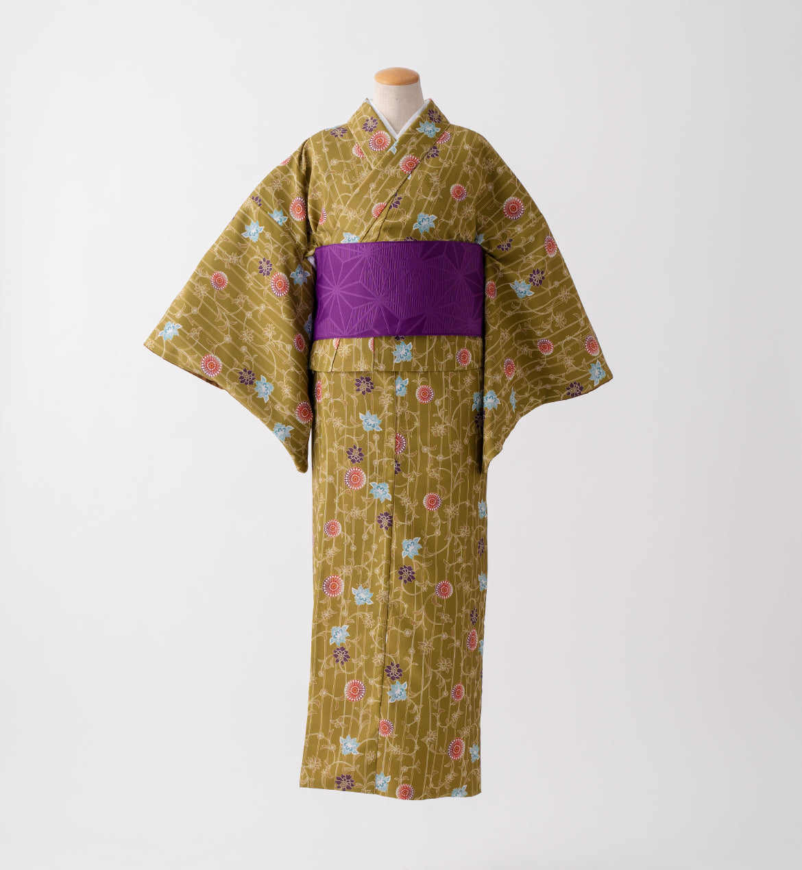 縦縞に花唐草(オリーブ/F size) – KYOTO CHITARU 縦縞に花唐草(オリーブ/F size) – KYOTO CHITARU